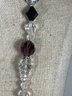 Vintage Amethyst And Crystal Beaded Elongated Necklace