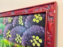 1980s Dominican Republic Folk Art With Carved Red Frame