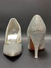 A Fabulous Pair Of Vintage Ladies Stilettos In Sparkly Platinum