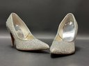 A Fabulous Pair Of Vintage Ladies Stilettos In Sparkly Platinum
