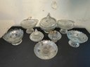 LOT OF EARLY AMERICAN PRESSED GLASS IN IVY PATTERN