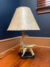 A Pair Of Antler Lamps With Custom Shades