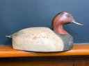 A Vintage Painted Wood Decoy With Glass Eye