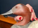 A Vintage Painted Wood Decoy With Glass Eye