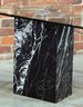 1980's Postmodern Black Marble & Chrome Side Table By Artedi