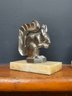 A Pair Of Polished Alloy Squirrel Bookends On Marble Bases
