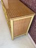 A Vintage Dresser With Custom Glass Top, 'Wicker' By Henry Link C. 1970's