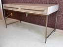 A Modern 'Connor' Writing Desk By Hooker For Pottery Barn In Ash And Brass