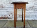 Traditional Style Oval Side Table With Tapered Legs, Solid Wood