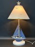 A Vintage Sailboat Model Table Lamp