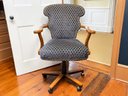 A Custom Hickory Office Chair With Nailhead Trim - Adjustable Height