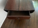 Antique C. 1800 Georgian Oval Gate- Leg Plank Top Table With Single Drawer  ( Paid $8,600, See Receipt )