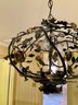 A Round Tole Foliate Caged Chandelier - 1950s - 2nd Fl Hall