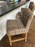 Set Of 3 Woven Rattan Counter Stools