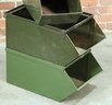 Vintage Industrial Green Metal Stackbin Parts Bins - Lot Of 6