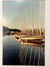 Framed Art Photo, Boats Reflecting On Calm Water