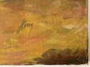 Painting Of Trees On A Hillside On Canvas, Signed But Not Legible