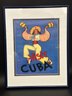 Three Cuba-Themed Prints, Matted & Framed,