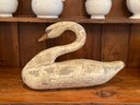 An Antique Carved Swan, Placard On Base 'Capt. Vernon Bryant' Erryville, Maryland