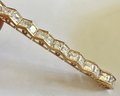 GORGEOUS CHUNKY GOLD OVER STERLING SILVER CZ BRACELET SIGNED