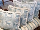 A Set Of 4 Equestrian Accent Pillows