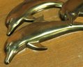 Vintage Mid Century Modern Gold Syroco Dolphins Wall Art