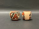 A Pair Of Tiny Vintage Pottery Cups, Native American, Pueblo Of Jemez