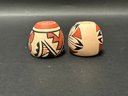 A Pair Of Tiny Vintage Pottery Cups, Native American, Pueblo Of Jemez