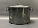 New/Old Stock 12-Quart Pot In Black Speckled Enamel