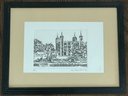 1992 Limited Edition 18/75 Etching By London Artist Mike Bernstein. Framed Under Glass.