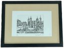 1992 Limited Edition 18/75 Etching By London Artist Mike Bernstein. Framed Under Glass.