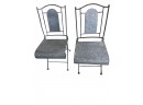 Pair Of Vintage Galvanized Metal Folding Chairs