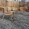 A Set Of 4 Mid Century Wrought Iron Dining Chairs