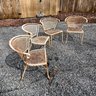 A Set Of 4 Mid Century Wrought Iron Dining Chairs