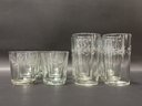 A Beautiful Set Of Vintage Etched Glassware, 16 Pieces