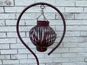 58' Metal Candle Lantern -shepard's Hook Style With Square Base & Removable Hanging Basket - Eggplant Purple