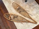 A Pair Of Vintage Wooden Snow Shoes