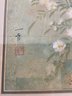 Vintage Signed Japanese Painting On Cork 24x30 Matted Framed