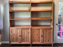 Set Of Two Wooden Bookshelves With Cabinet Storage