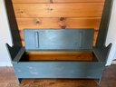 Shiplap Bench With Under Seat Storage, Natural & Pained Wood