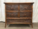 A Vintage Woven Bamboo & Rattan Chest Of Drawers