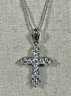 Fine Sterling Silver Chain Necklace Pendant CZ Cross