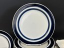 A Fantastic Set Of Arabia Finland Dinnerware, Blue Anemone Pattern