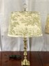 Vintage Baldwin Brass Table Lamps, Toile Shades