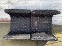 1980s Pair Of Upholstered Waterfall Ottomans With Zippered Covers