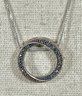 Sterling Silver 18' Chain Necklace Having Circular Marcasite Pendant