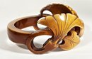 Vintage Bakelite Plastic (era) Art Nouveau Bangle Bracelet Naturalistic Design