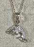 Fine Sterling Silver Chain Necklace Having Dolphin Pendant Chain 18'