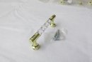 11 Brass Finish And Clear Plastic Resin Drawer Pulls 3' CC