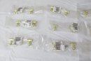 11 Brass Finish And Clear Plastic Resin Drawer Pulls 3' CC